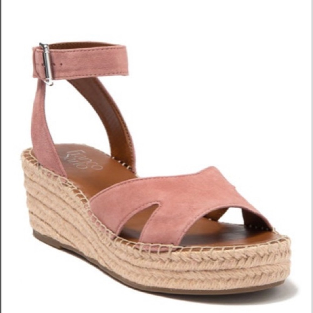 FRANCO SARTO MAUVE ESPADRILLE WEDGE SANDALS